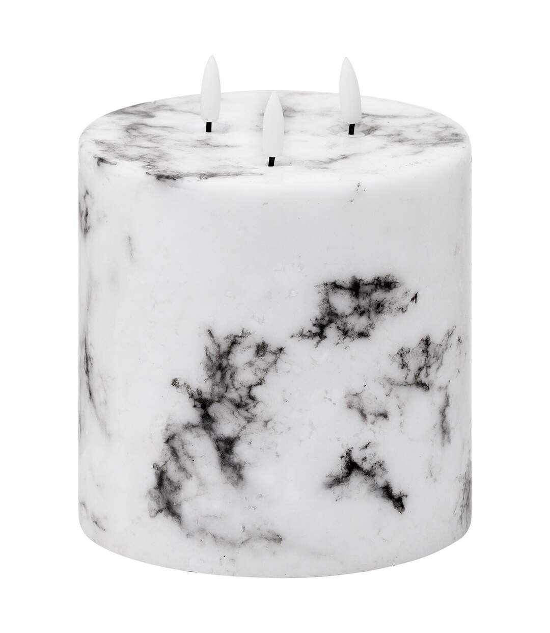 Luxe collection marble effect 3 wick electric candle 15cm x 15cm x 15cm white/black Hill Interiors-2