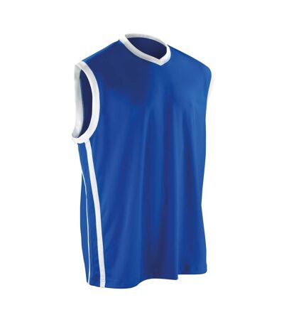 Maillot de basketball sans manche homme bleu / blanc Spiro