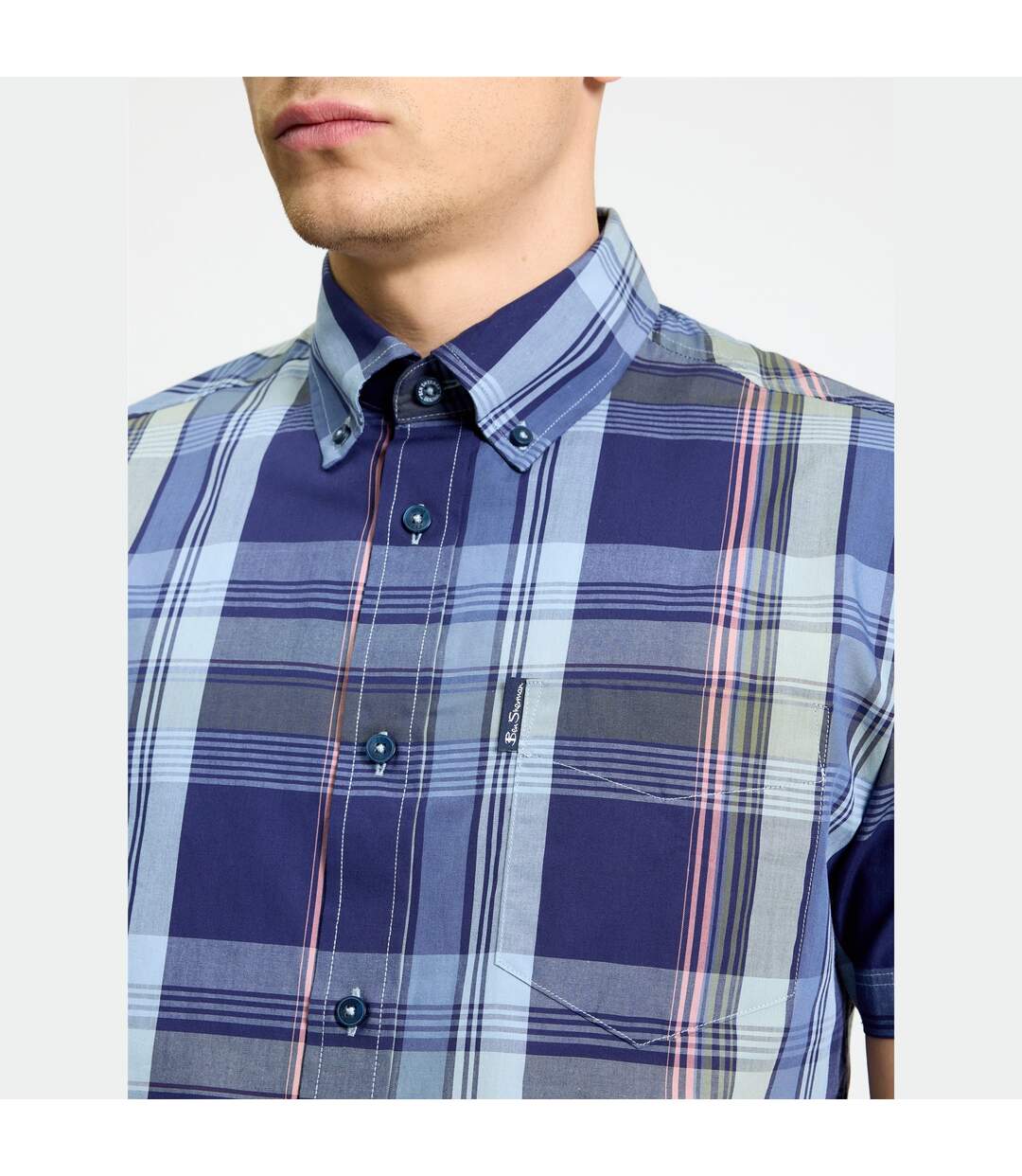 Chemise Motif/style À Carreaux Homme Denim Crépusculaire Ben Sherman-4