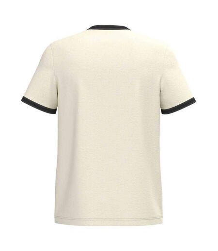 Mens Ringer T-shirt Ivory Washed Black Native Spirit