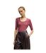 Womens/ladies Effilie Ribbed T-shirt Red Boss-1
