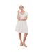 Robe Courte Manches Bouffantes Motif/style Nœud Femme Crème Lovedrobe-2