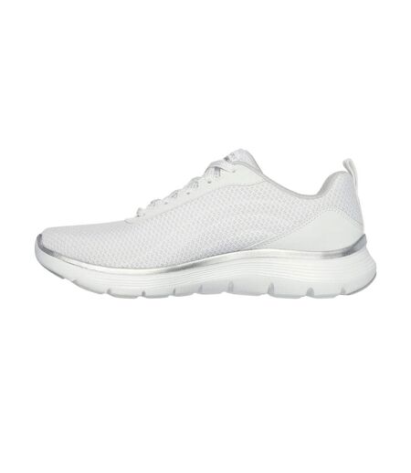 Womens/ladies Flex Appeal 5.0 Uptake Contrast Trainers White Silver Skechers