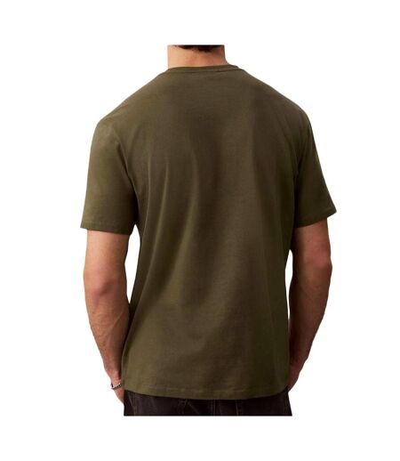T-Shirt kaki foncé homme calvin klein jeans badge l4g