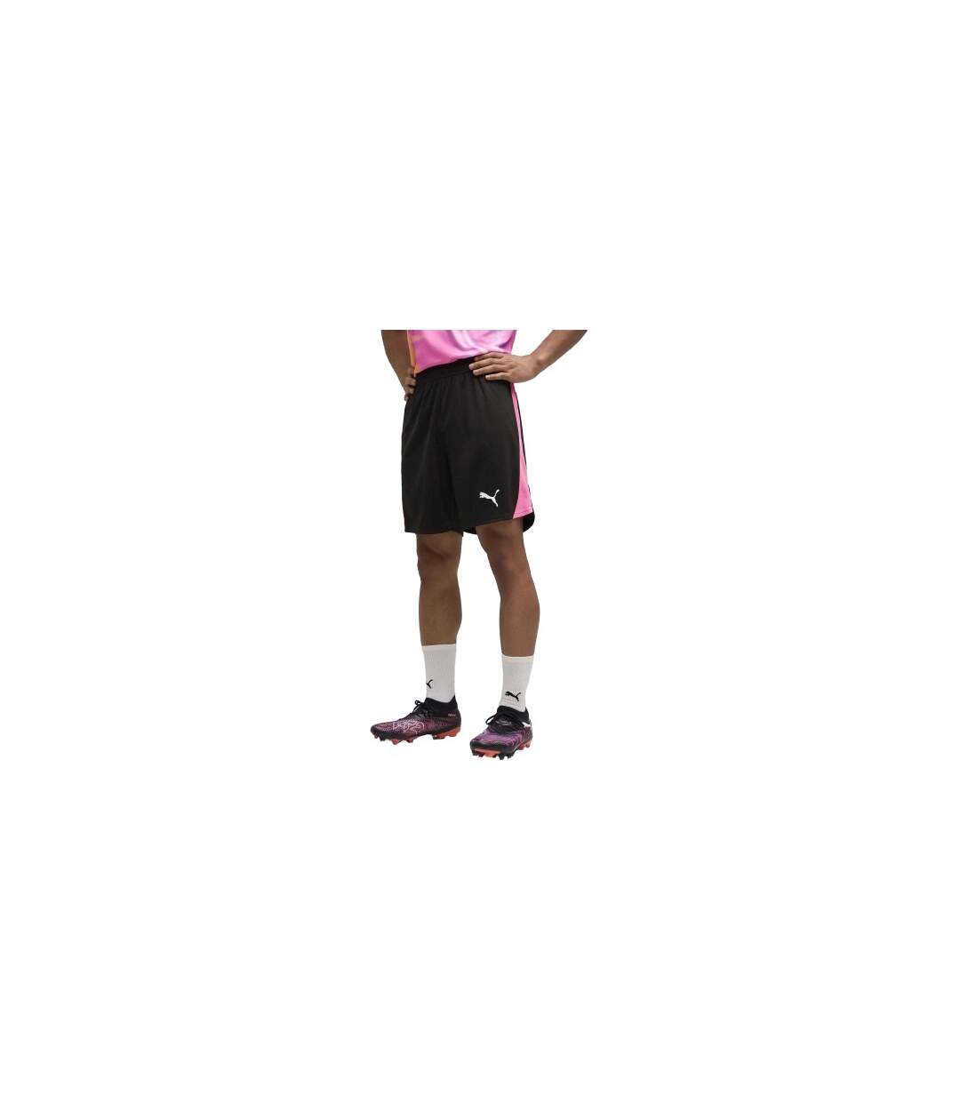 Mens Liga Football Shorts Pink Black Puma-1