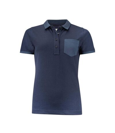 Womens/ladies Pinedale Piqué Polo Shirt Navy James Harvest