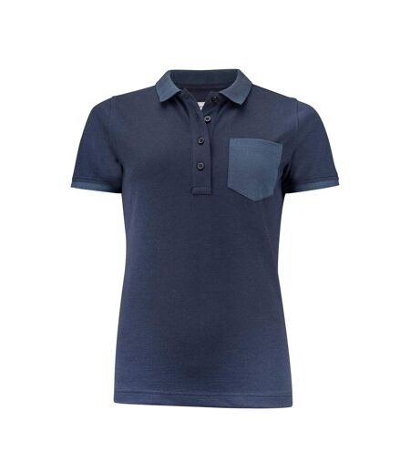 Womens/ladies Pinedale Piqué Polo Shirt Navy James Harvest