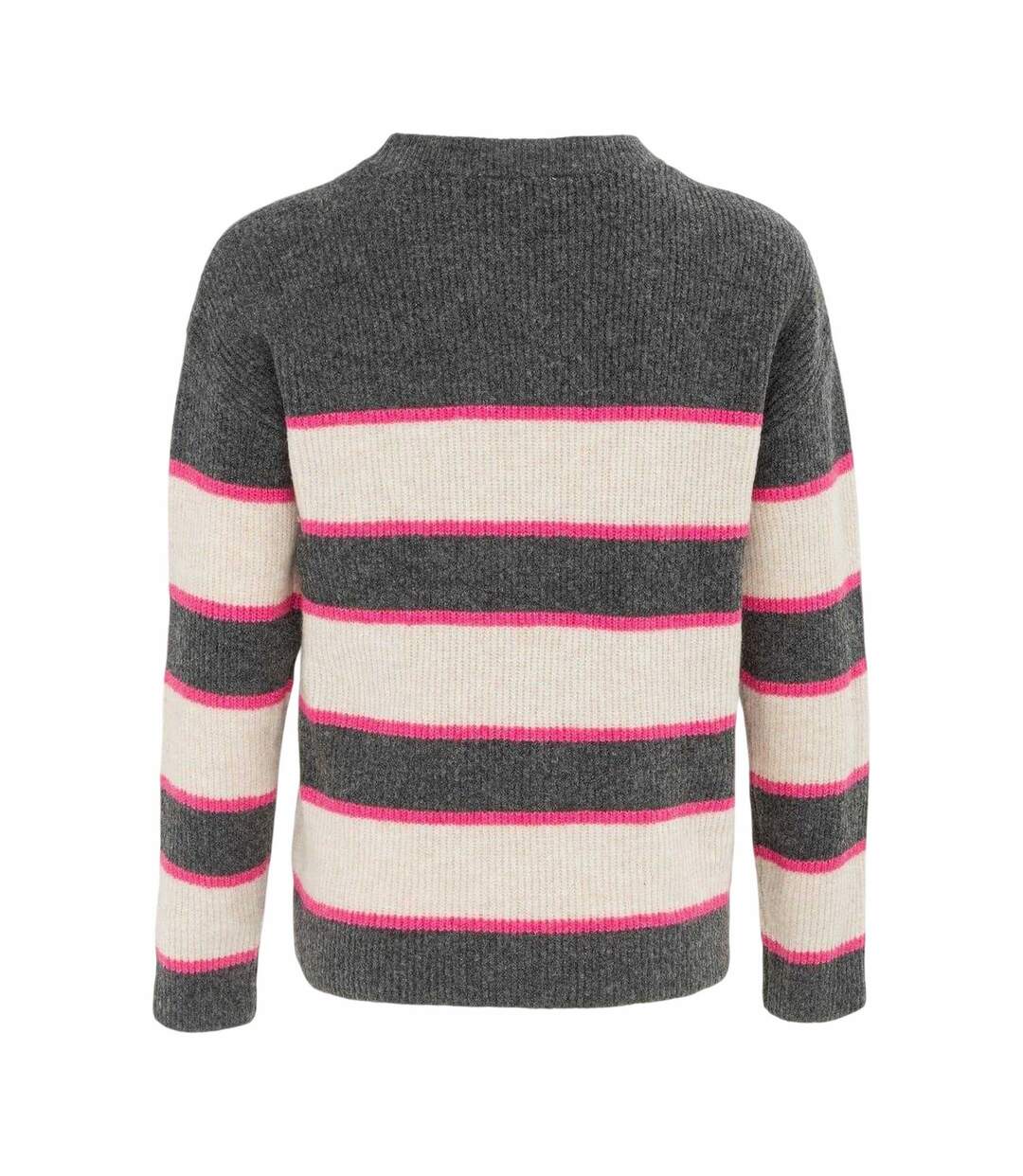 Pull Motif/style À Rayures Femme Gris Miso-2