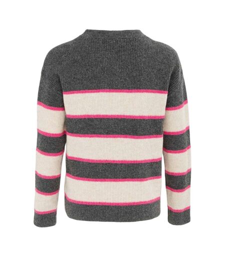 Pull Motif/style À Rayures Femme Gris Miso