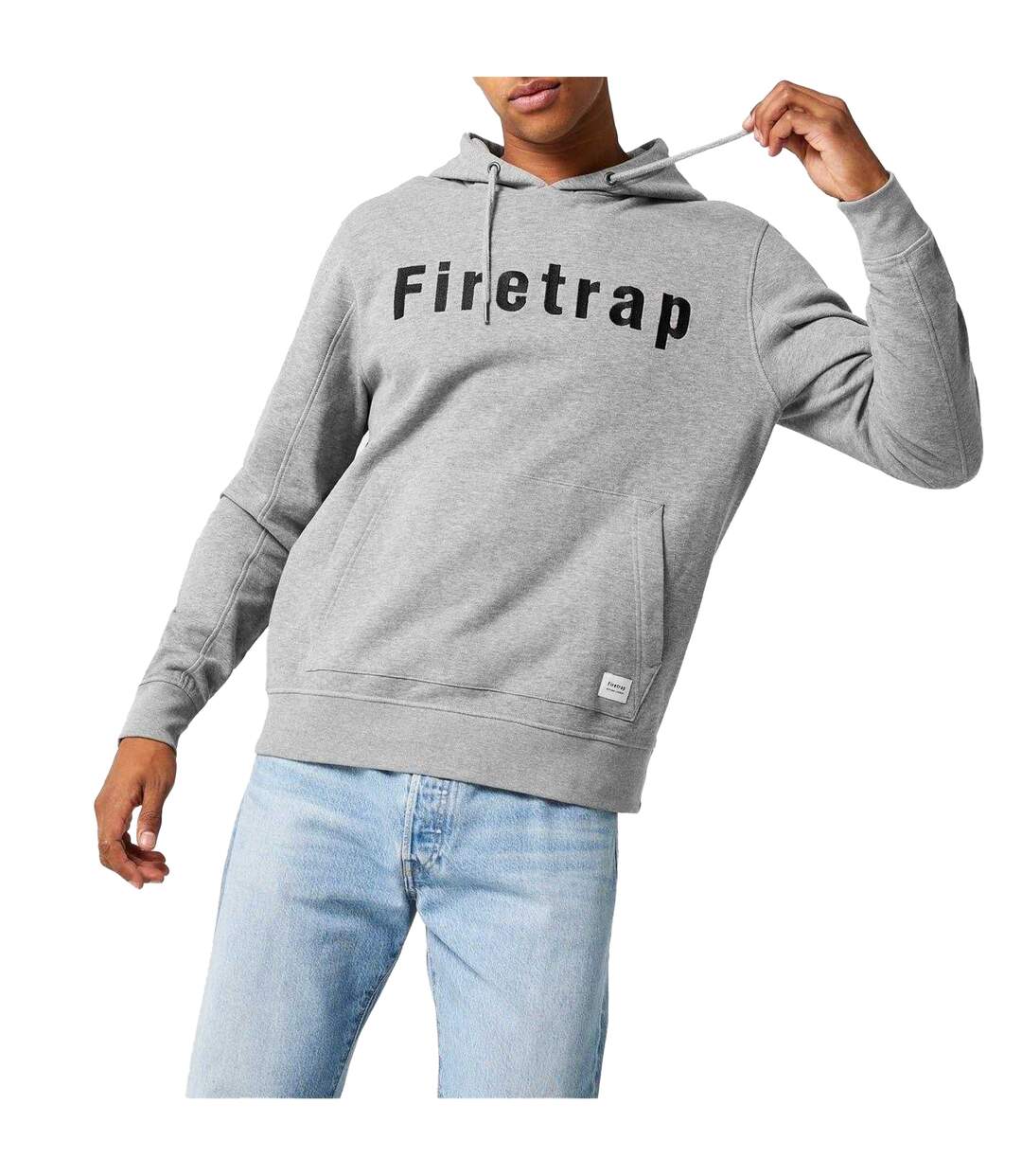 Sweat À Capuche Motif/style Graphique Homme Gris Chiné Firetrap-4