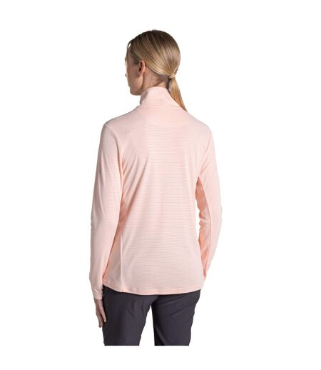 Haut Manches Longues À Col Montant Zippé Femme Rose Pâle Craghoppers