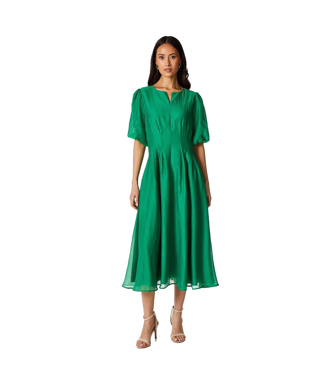 Robe mi-longue femme vert Principles-1