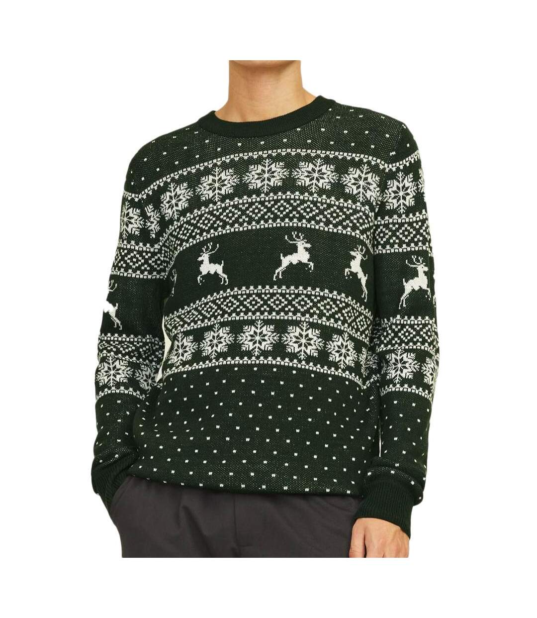 Pull de noel vert homme jack & jones xmas gabriel-1