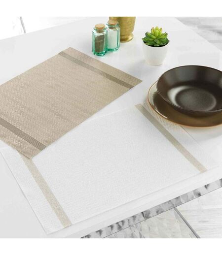 Set de Table Déco Goldira 30x45cm Taupe & Or