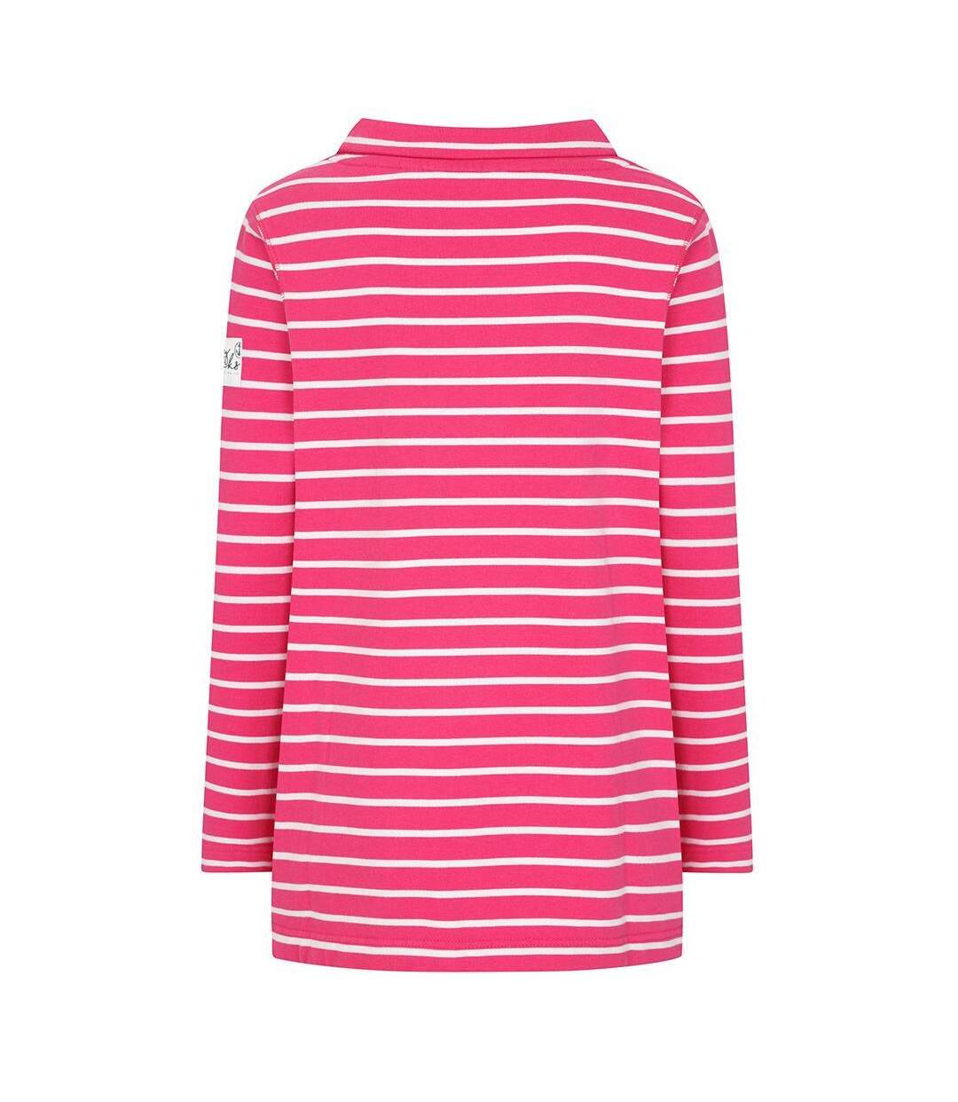 Sweat Motif/style Rayé Femme Rose Rouge À Lèvres Lazy Jacks-2