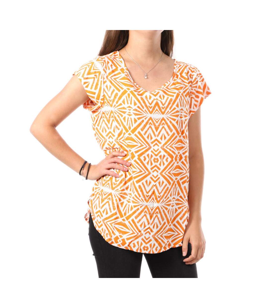 Top Orange à motifs Femme Only Nova - 34-1