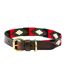 Weatherbeeta Polo Leather Dog Collar (XXL) (Cowdray Brown/Black/Red/White) - UTWB1260