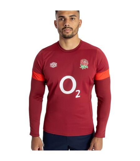 Umbro Mens England Rugby 23/24 Drill Top (Tibetan Red/Flame Scarlet)