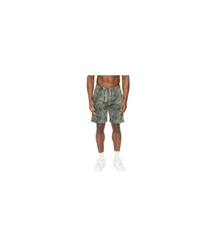 Mens Bardon Camo Sweat Shorts Olive Camo Crosshatch