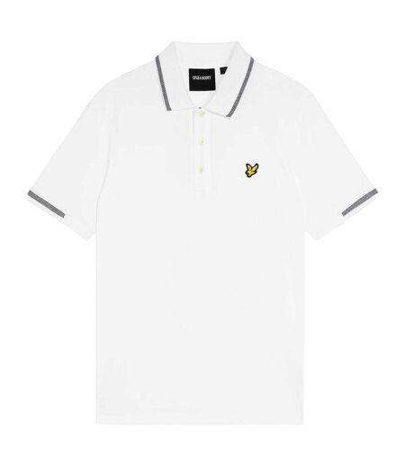 Mens Polo Shirt White Black Lyle & Scott