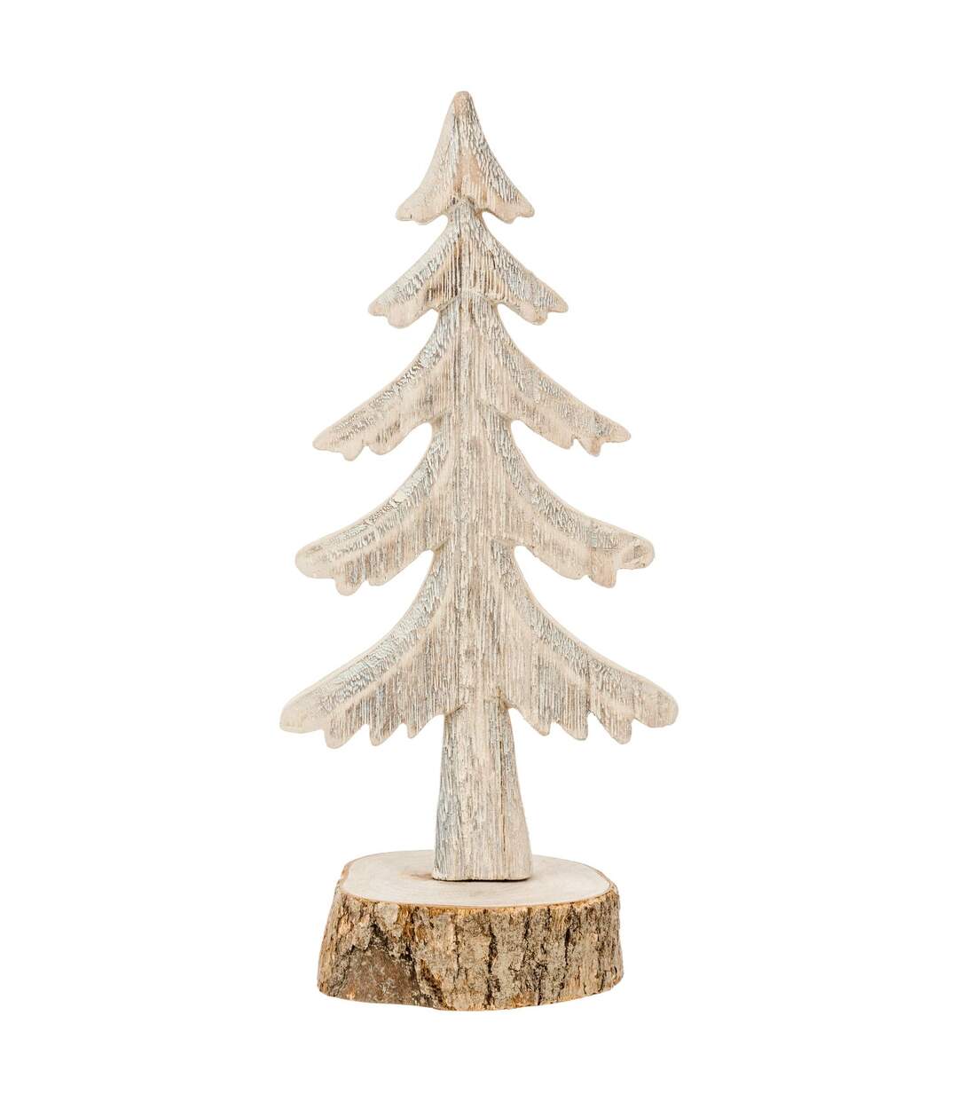 Sapin de Noël Buche - 11,5 x 8,5 x 26 cm - Beige-3