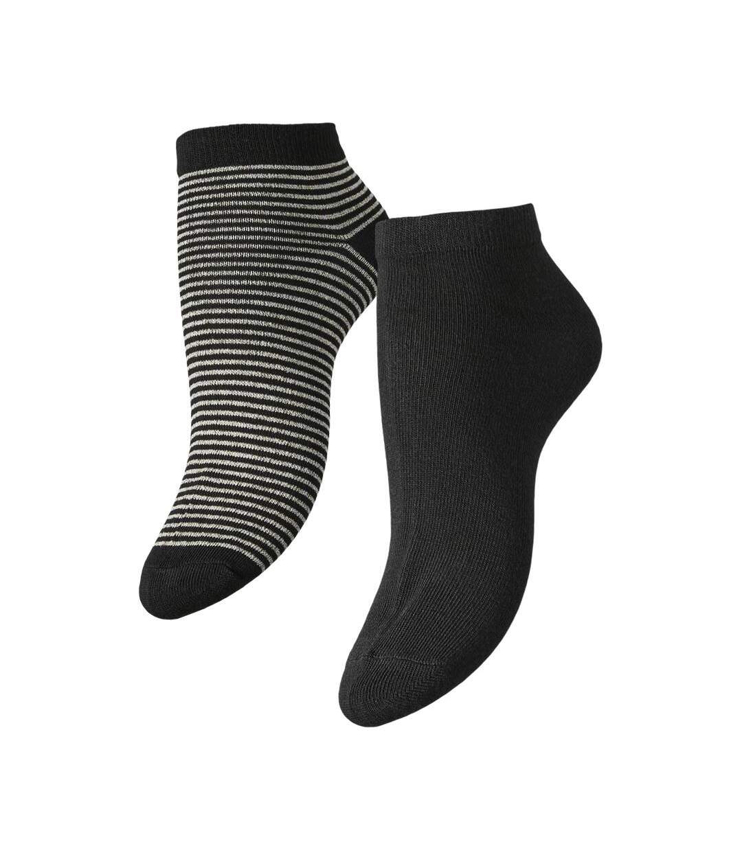 X2 paires de chaussettes noires femme pieces claura - taille unique-1