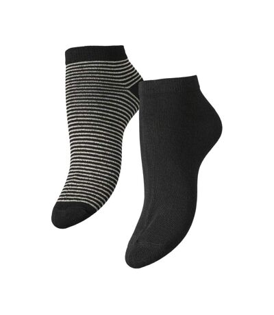 X2 paires de chaussettes noires femme pieces claura - taille unique