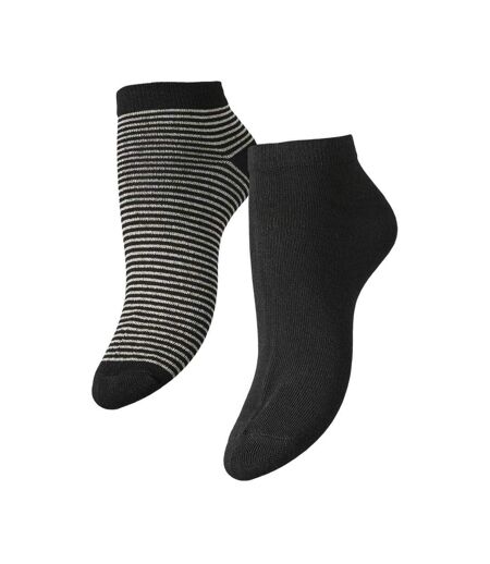 X2 paires de chaussettes noires femme pieces claura - taille unique