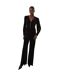 Womens/ladies Posie Velvet Long-sleeved Jumpsuit Black Finery-1