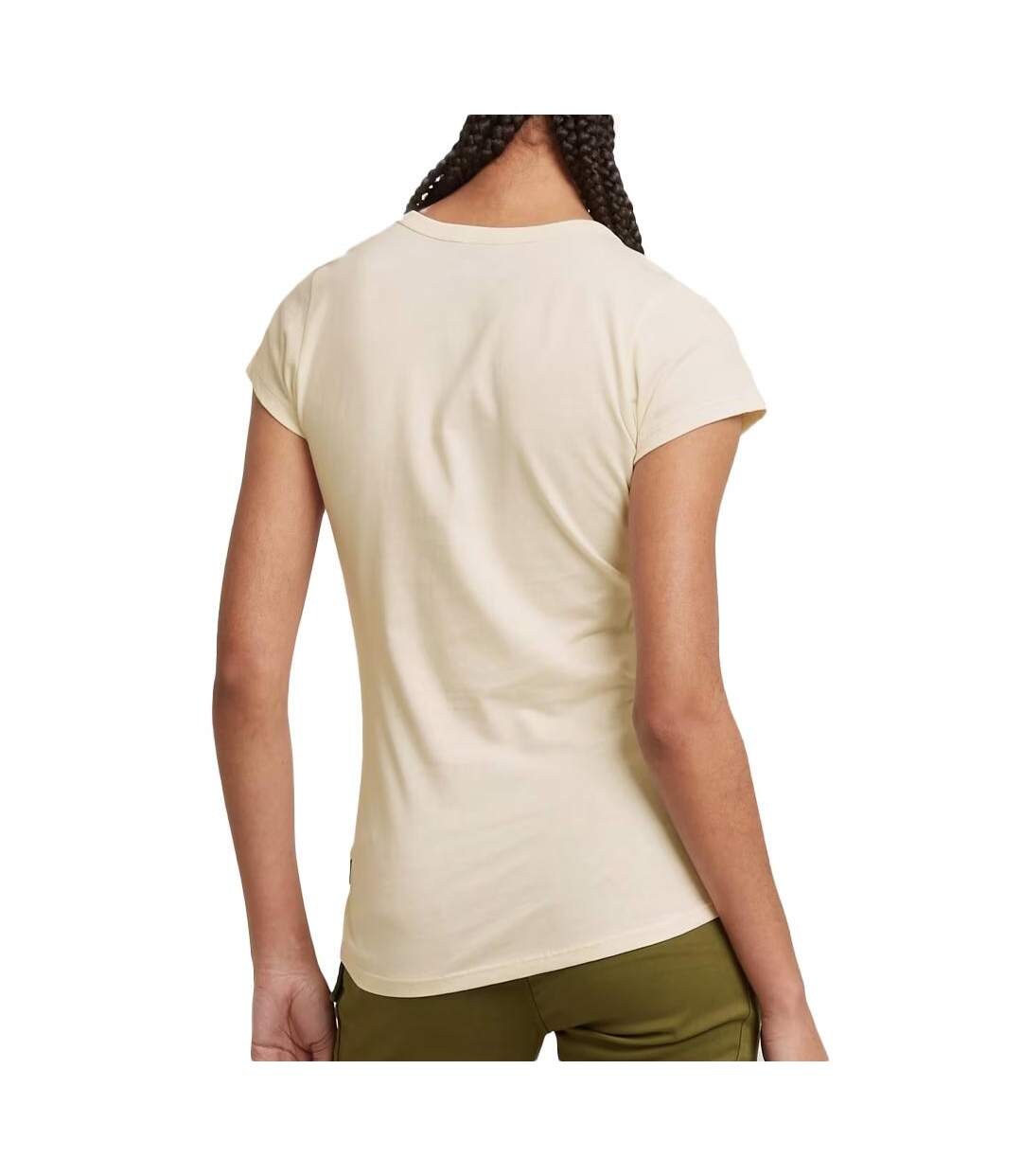 T-shirt ecru femme g-star raw large logo-2