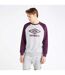 Umbro Mens Core Raglan Sweatshirt (Grey Marl/Potent Purple)