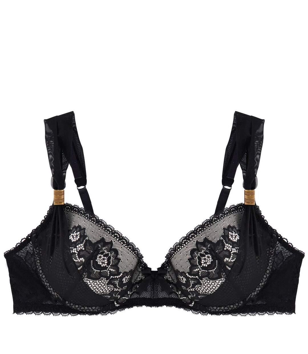 Soutien-gorge ampliforme coque moulée noir/crème Hymne à l'Amour-1