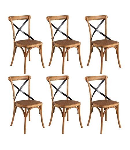 Chaise bistrot en hêtre vieilli Lot de 6