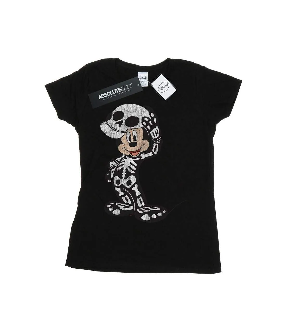 Disney T-shirt en coton Mickey Mouse Skeleton Femme/Ladies (Noir) - UTBI31945-1