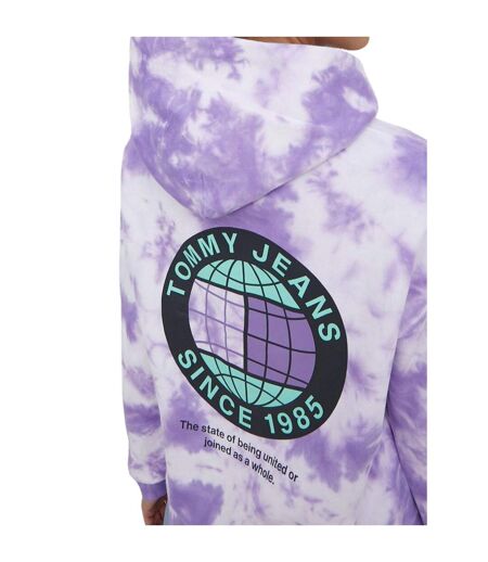 Sweat À Capuche Motif/style Tie-dye Femme Violet Blanc Tommy Jeans