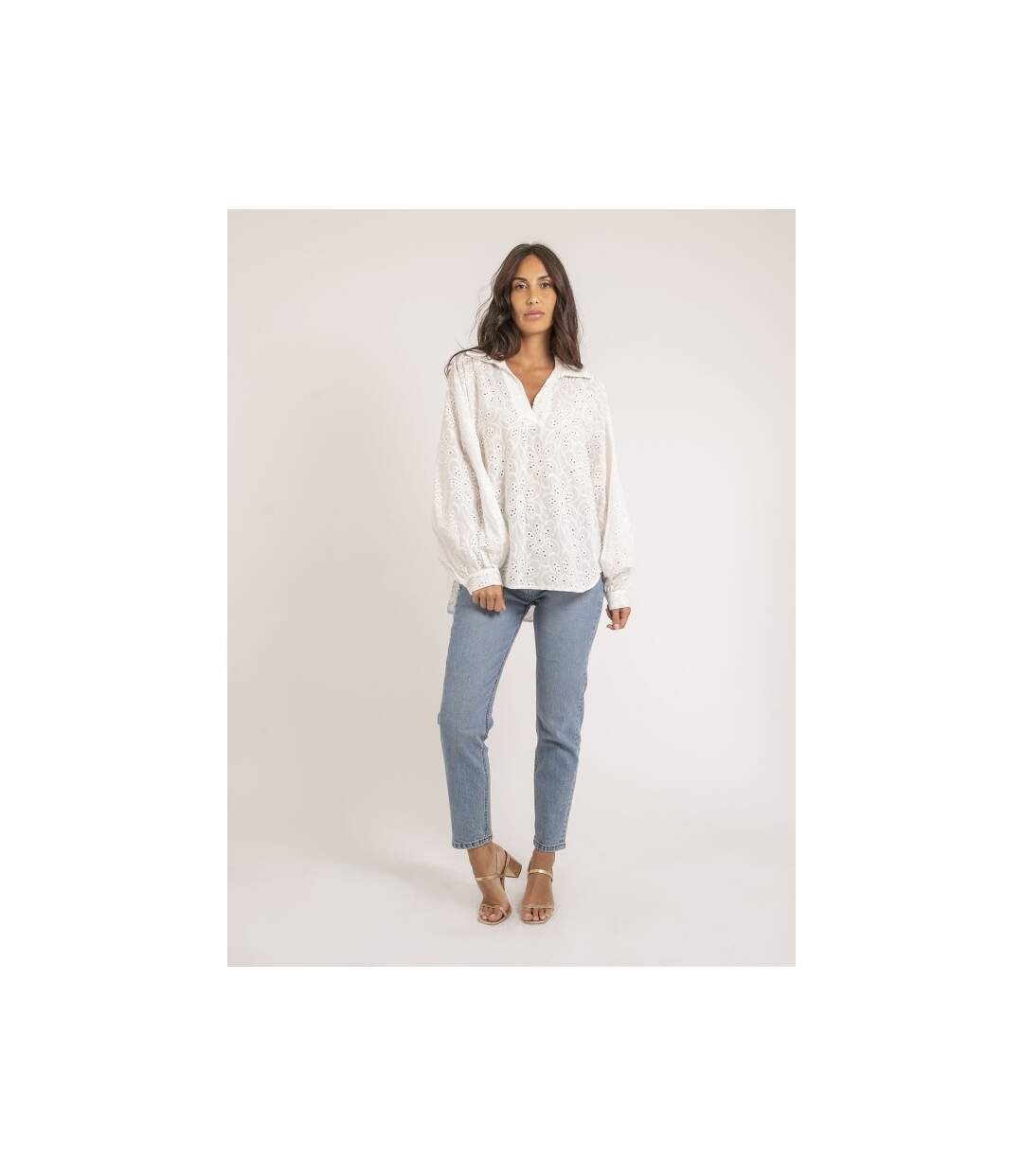 Blouse broderies anglaises FLOSSIE - Dona X Lisa-4