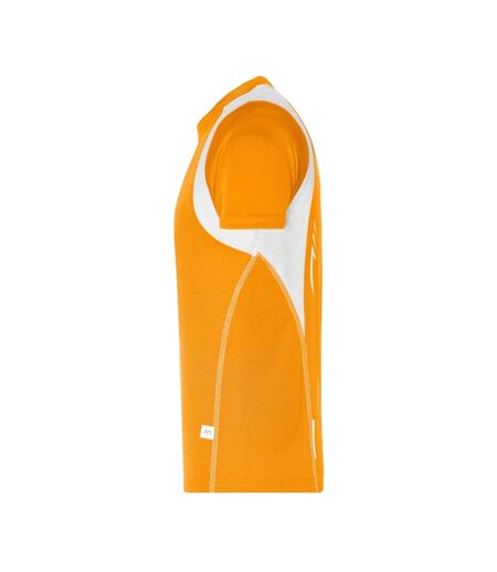 T-shirt Course À Pied Homme Orange Blanc James And Nicholson