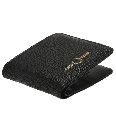 Mens Scotch Grain Leather Wallet One Size Black Fred Perry
