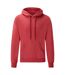 Sweat À Capuche Classic Homme Rouge Chiné Fruit Of The Loom-1