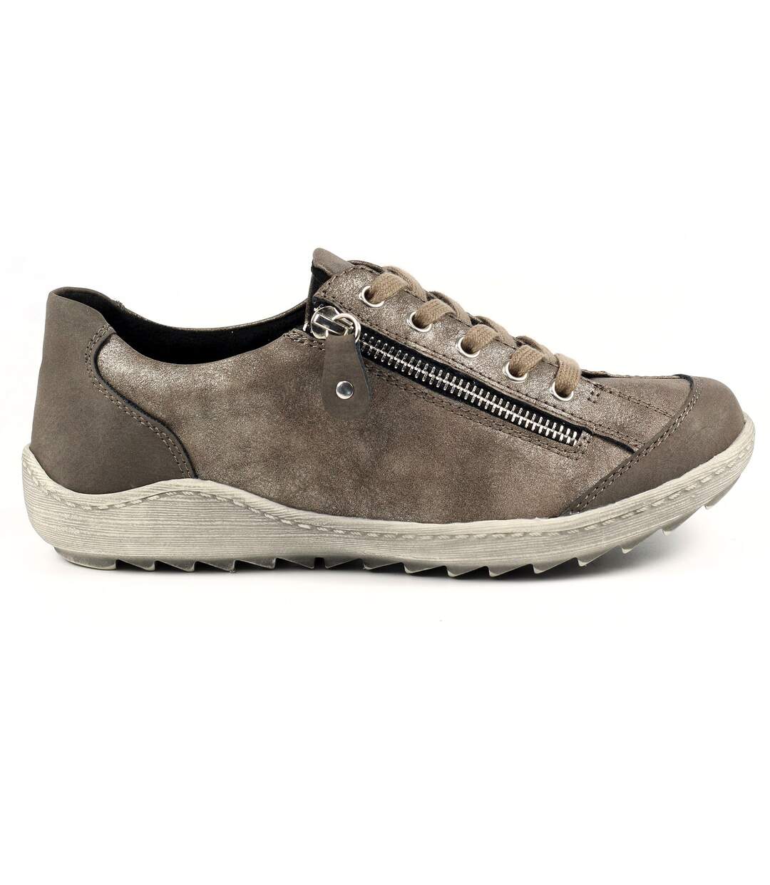 Baskets bianca femme taupe Lunar-3