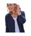 Womens/ladies Cashmere V Neck Classic Cardigan Navy WoolOvers-3