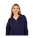 Womens/ladies Fashion Zip Drop Shoulder Jumper Navy Brave Soul-4