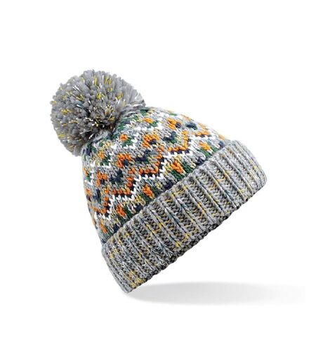 Bonnet à pompon Blizzard adulte - B458 - gris multicolore