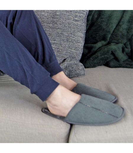 Mens Slip On Style Wide Back Mule Slippers