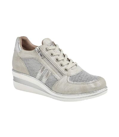 Cipriata Womens Lace And Zip Trainers (Silver) - UTDF1906