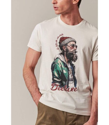 tshirt col rond avec imprimé hipster et lettrage sur le devant HIPSTER