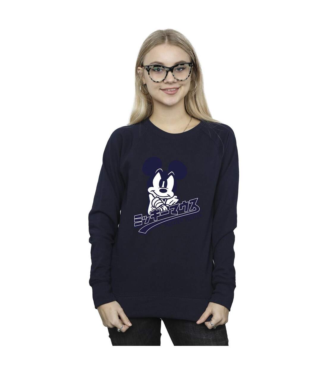 Disney Sweat-shirt japonais Mickey Mouse Femme/Ladies (Bleu marine) - UTBI28598-2