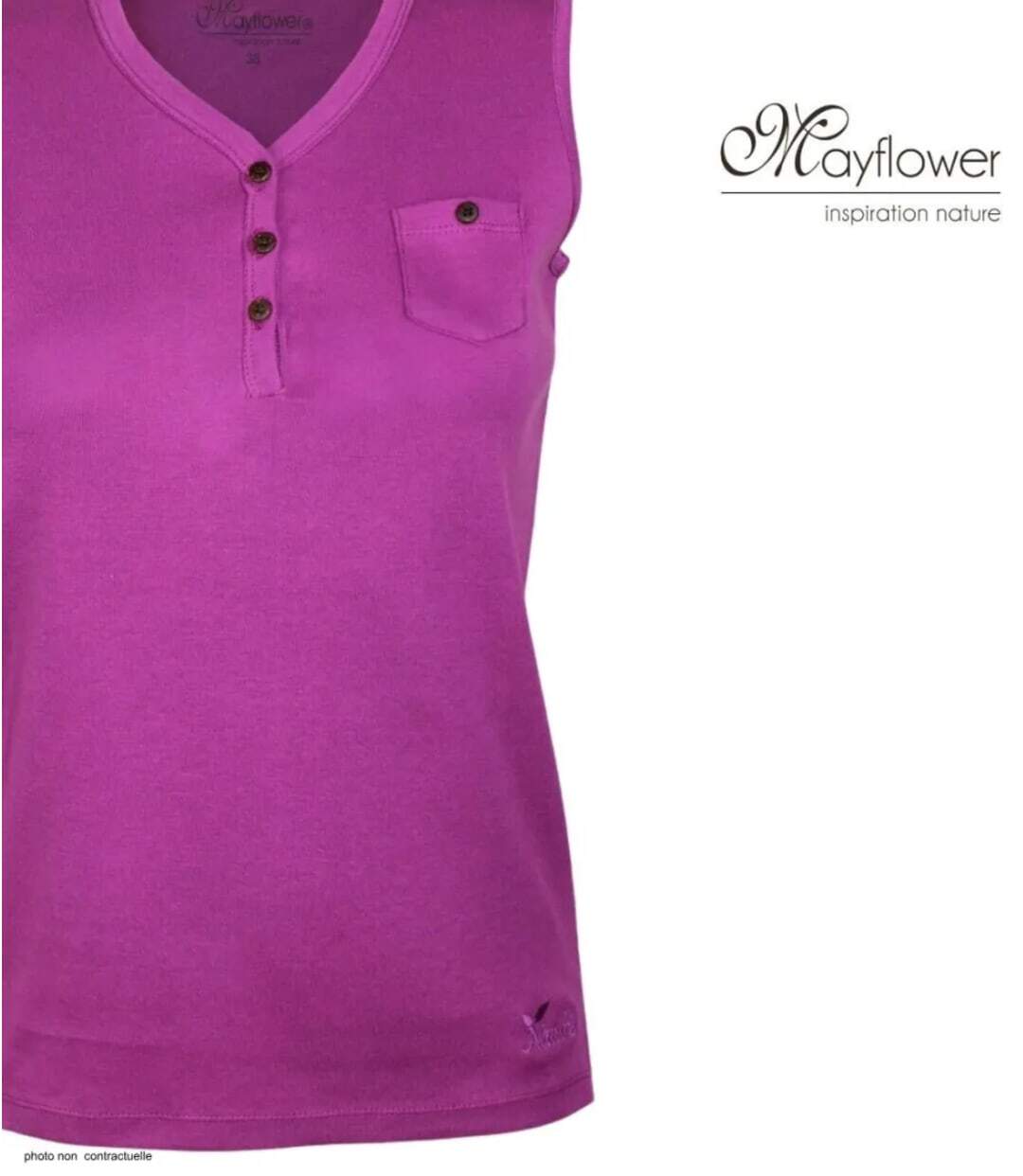 Débardeur femme pourpre MAYFLOWER DARGO3 en coton : l'élégance naturelle au quotidien-4