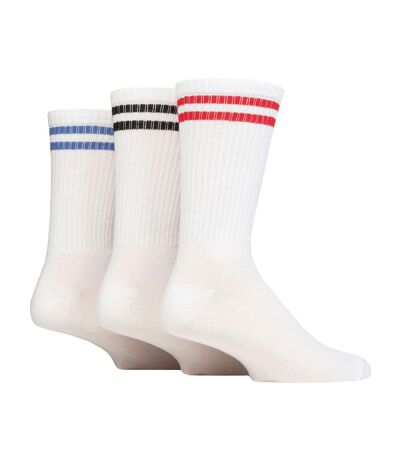 3 Pack Mens Retro Double Stripe Sport Socks