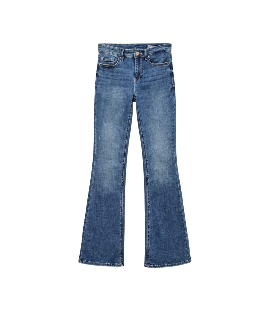 Womens/ladies Li347 Denim Flared Jeans Mid Blue Vero Moda-1